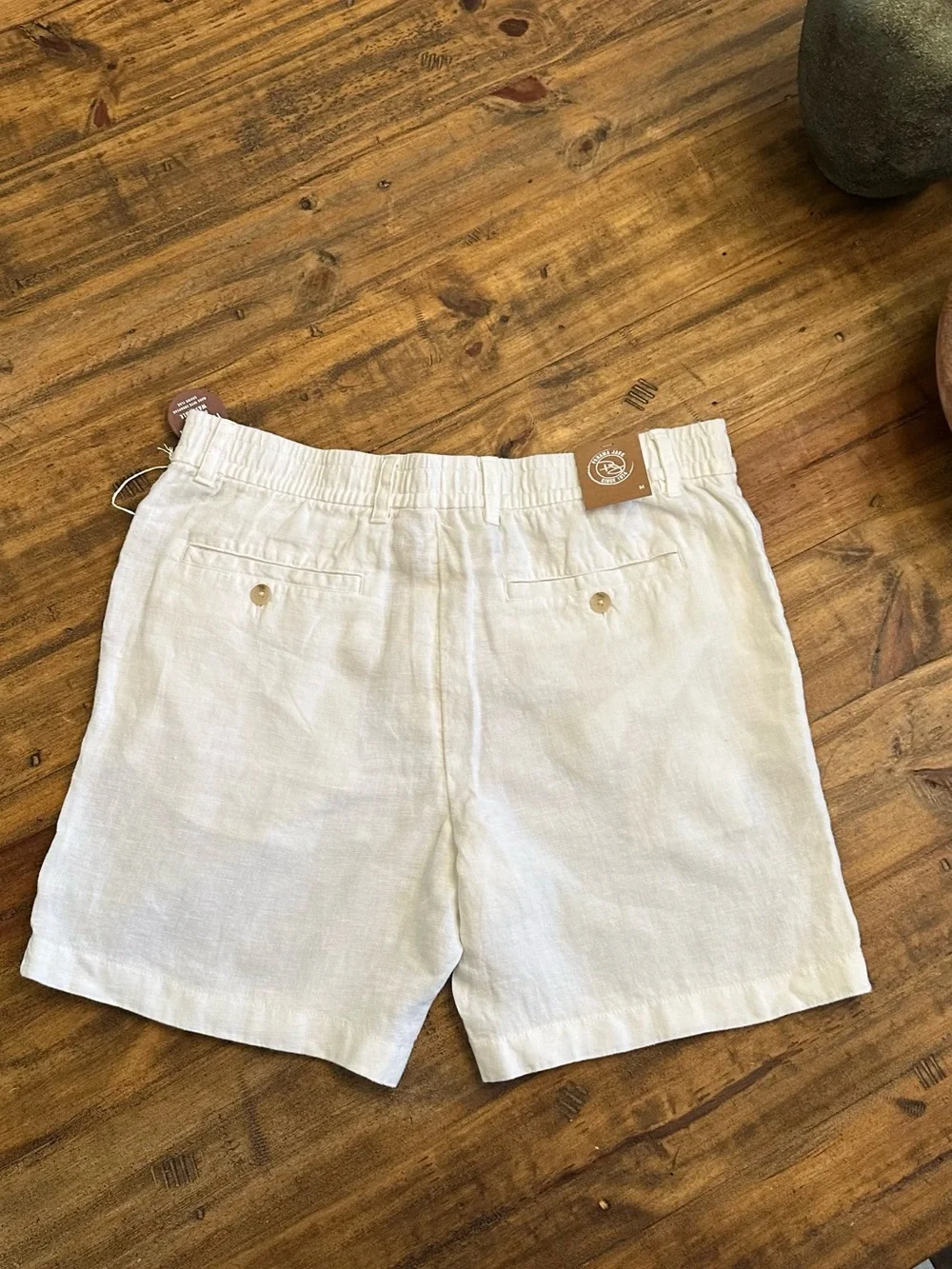 Panama Jack White Linen Men's Shorts